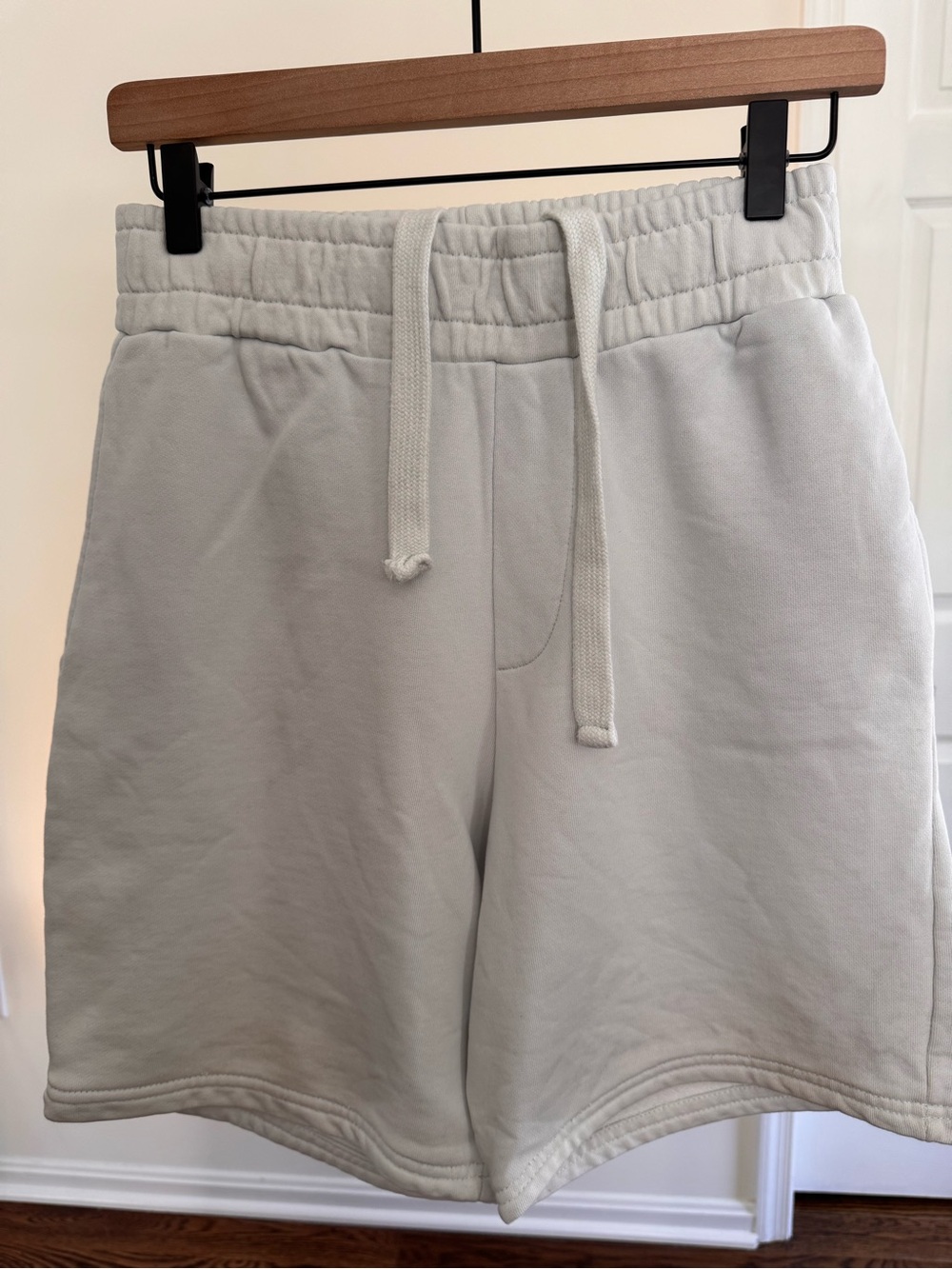 Zara Light Cream Drawstring Athletic Shorts
